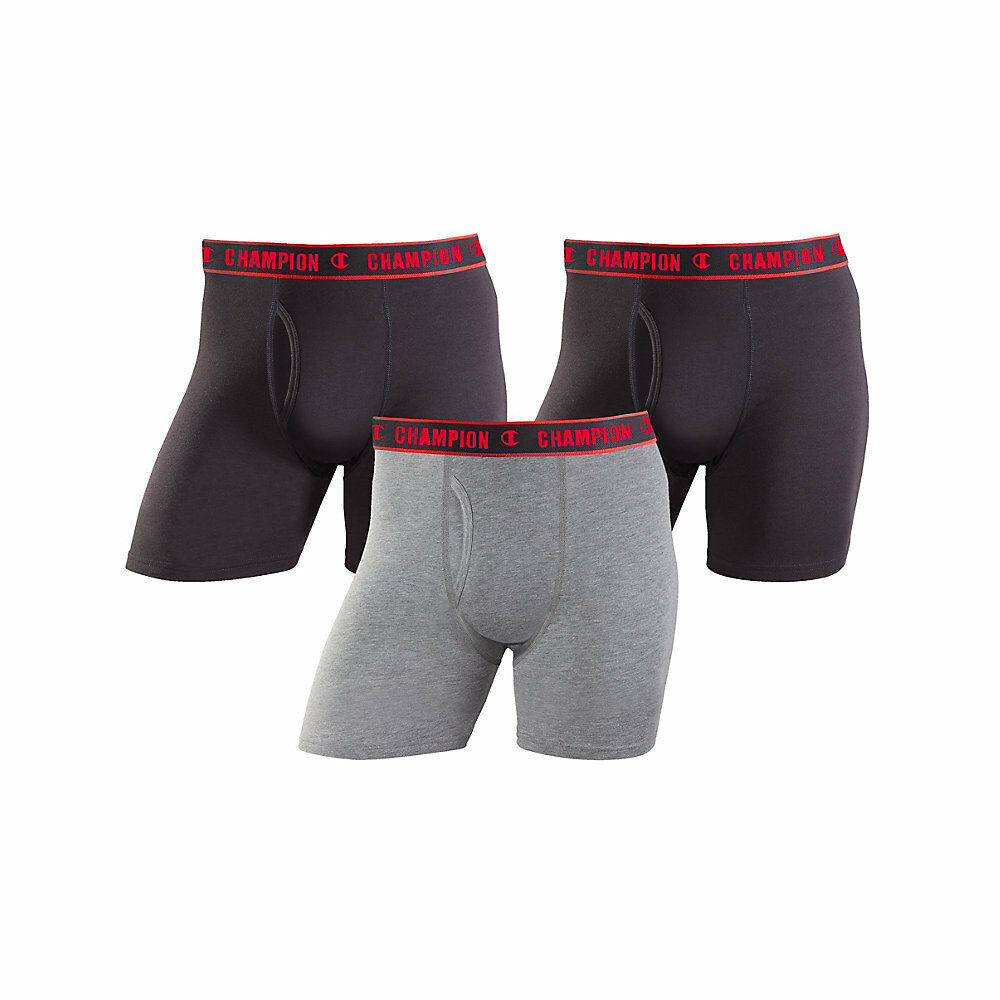 Champion Men's Cotton Performance Regular Leg Boxer Brief 3-Pack CHCRBG