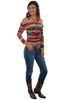 Scully Women's Serape Rayon Ballet Top 3/4 Sleeve Tunic HC516