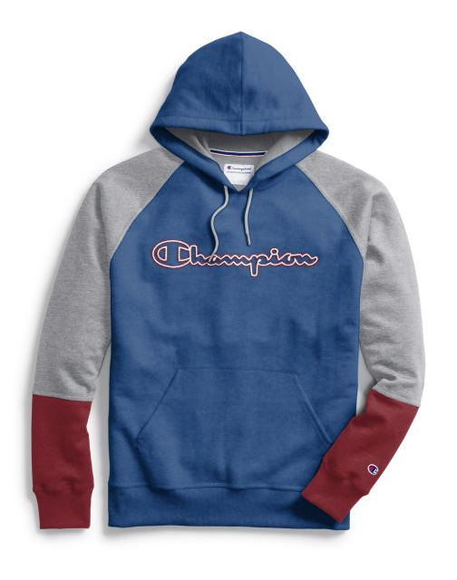 Men's Powerblend® Colorblock Hoodie, Outline Logo
