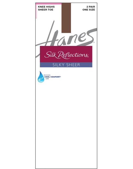 Hanes Silk Reflections Silky Sheer Knee Highs 2-Pack 725