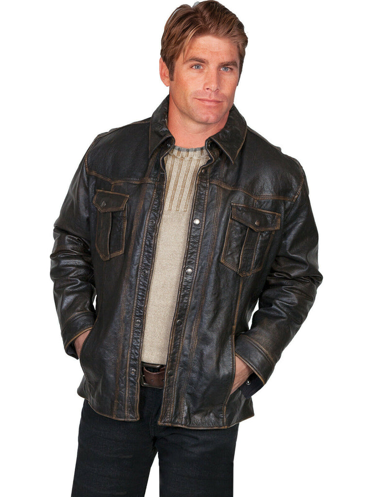 Scully Leather Men's Lamb Jacket Snap Front 250