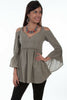 Scully Womens 100% Cotton Floral Vine Long Sleeve Tunic PSL-232