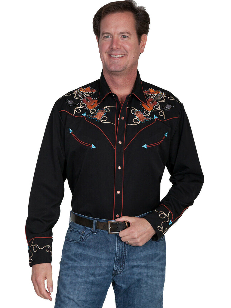 Scully Men's Poly/Rayon Boots & Hats Long Sleeve Shirt P-842