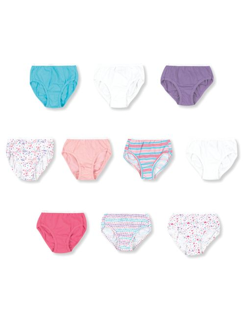 Toddler Girls' Cotton Briefs 10-Pack