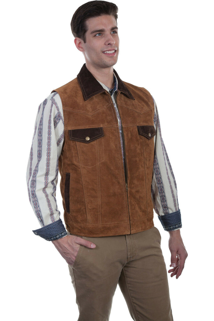 Scully Men's Leather Western Zip Vest 621