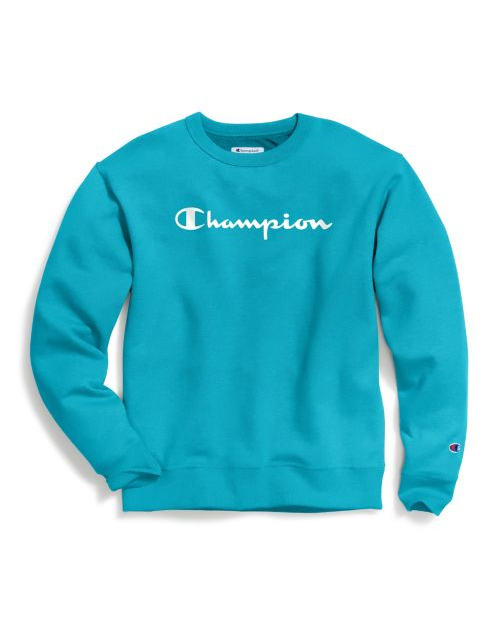 Champion Men's Powerblend® Fleece Crew, Script Logo GF88H Y07703