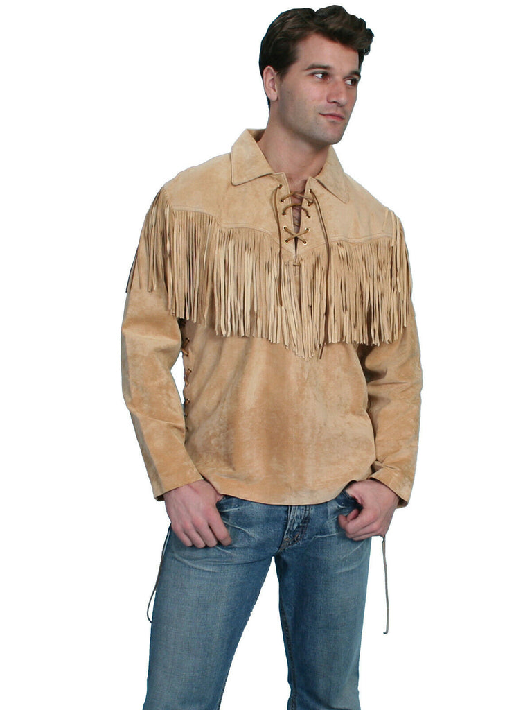 Scully Men's Fringed Suede Leather Shirt 5