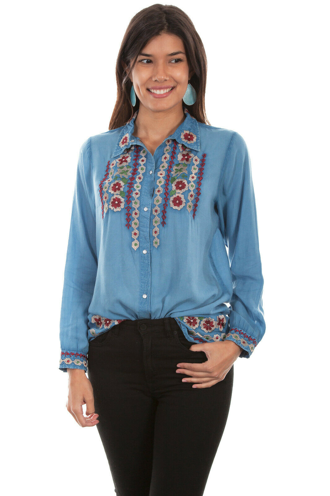 Scully Women's Embroidered Blouse HC530