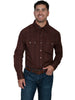 Scully Men's 100% Cotton Dobby Long Sleeve Western Shirt PS-007