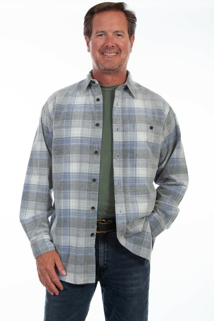 Scully Men's Western Long Sleeve Plaid Shirt TR-107