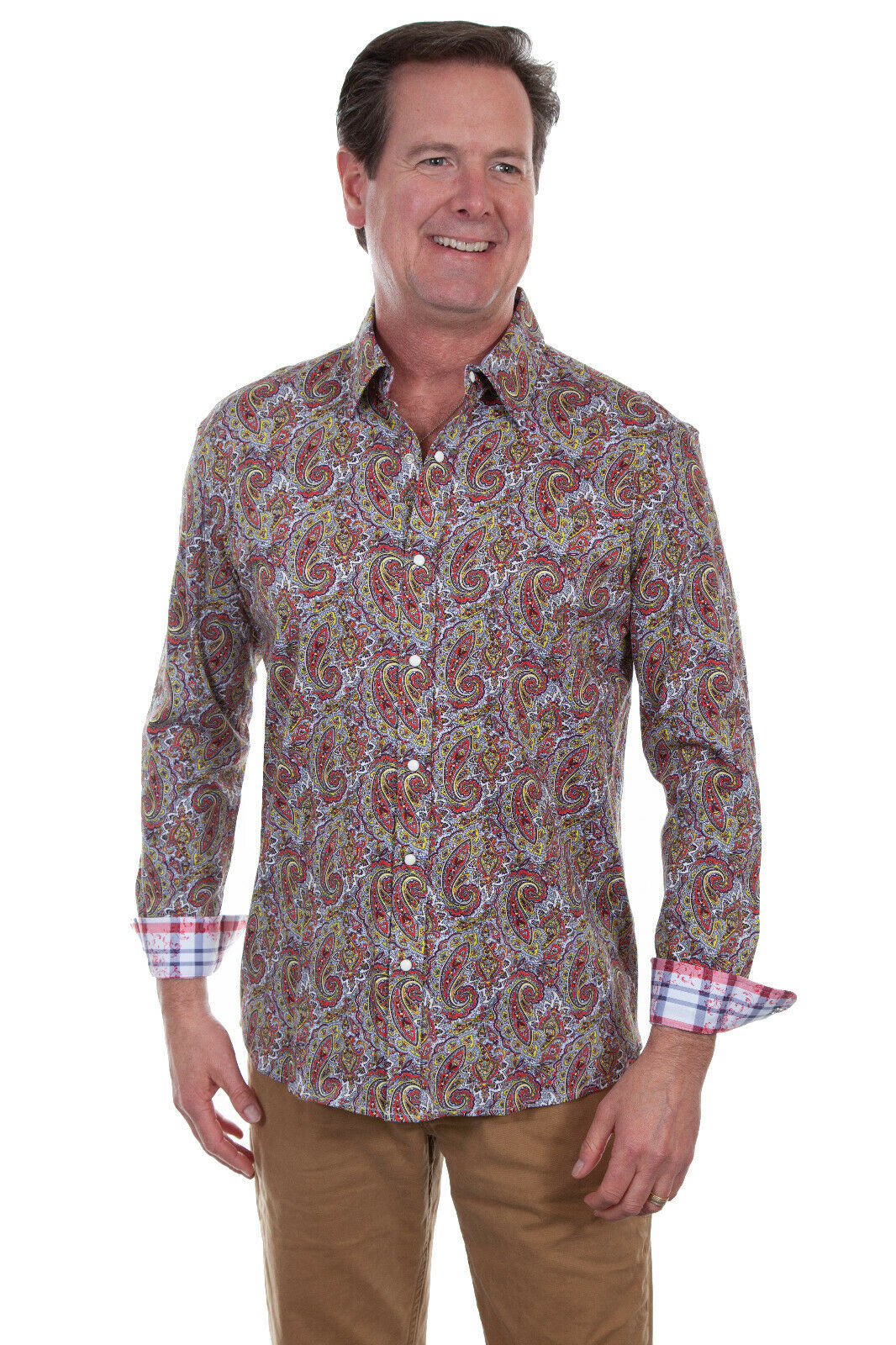 Scully Signature Soft Series Men's Paisley Print L/S Western Shirt PS-300
