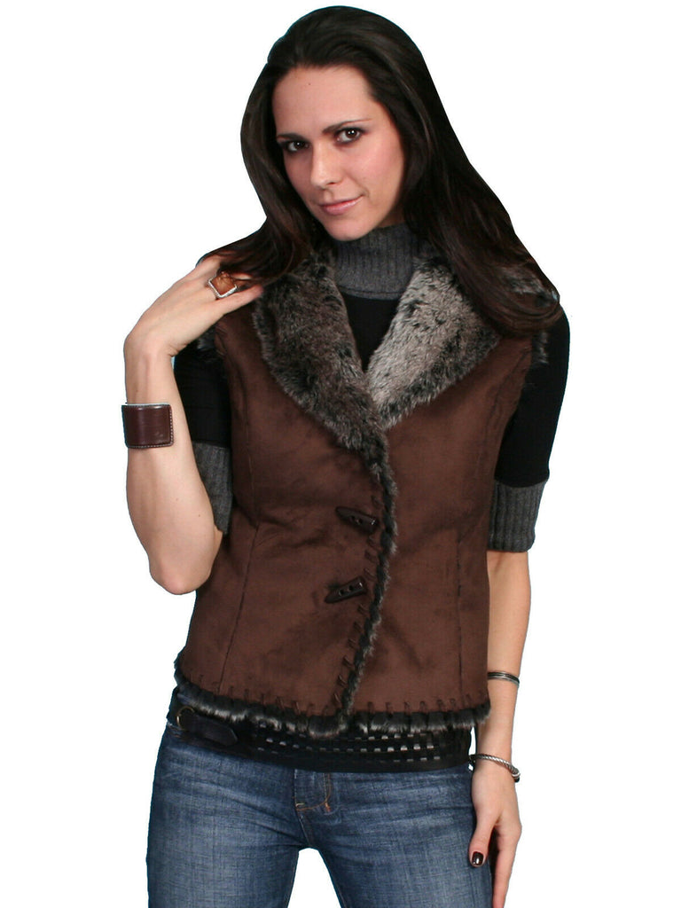 Scully Ladies Faux Shearling Vest 8006