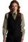 Women's Black Satin Shawl Vest 7495
