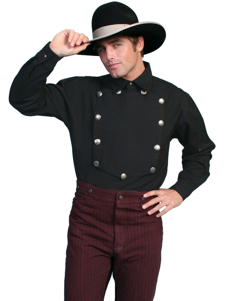 Scully Rangewear Men's 100% Cotton L/S Big Concho Western Bib Shirt 3X-4X RW011X