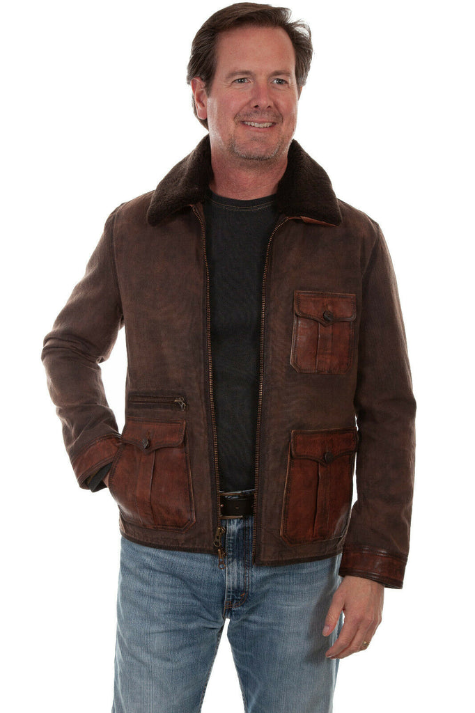 Men's Scully Canvas and Ranch Leather Trim Jacket 1051