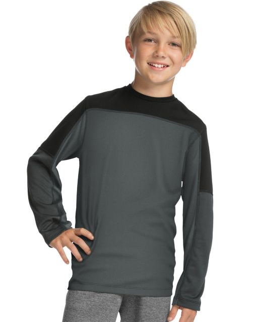 Hanes Sport™ Boys' Long Sleeve Pieced Tech Tee OD256