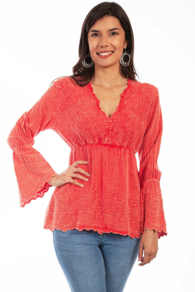 Scully Women's White 100% Cotton Boho Long Sleeve Tunic PSL-221
