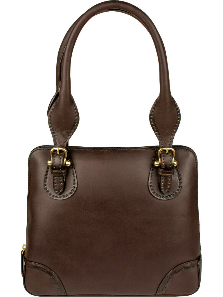 Scully Pebbled Calf Brown Leather Handbag B166
