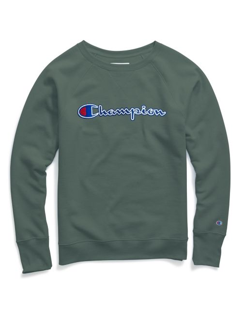 Champion Women's Powerblend® Fleece Boyfriend Crew, Felt Logo W2956F Y07461