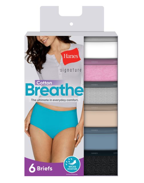 Hanes Signature Cotton Breathe Briefs 6-Pack BC40AS