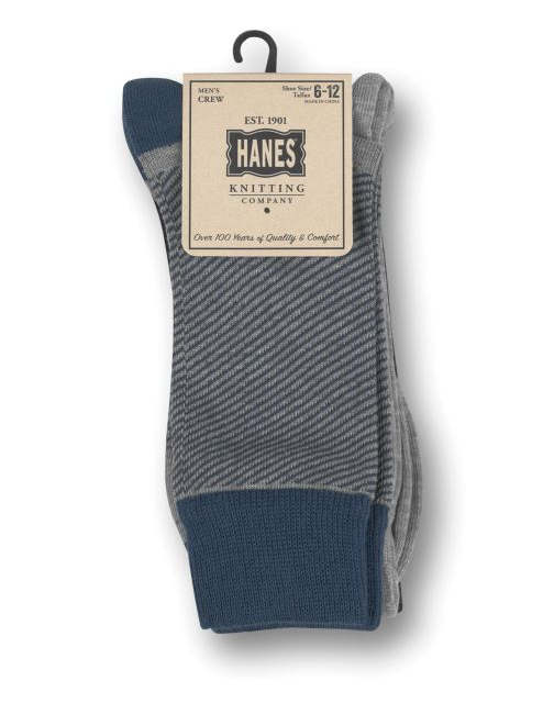 Hanes Men's 1901 Heritage Cushion Crew Socks 3-Pack HT3L3