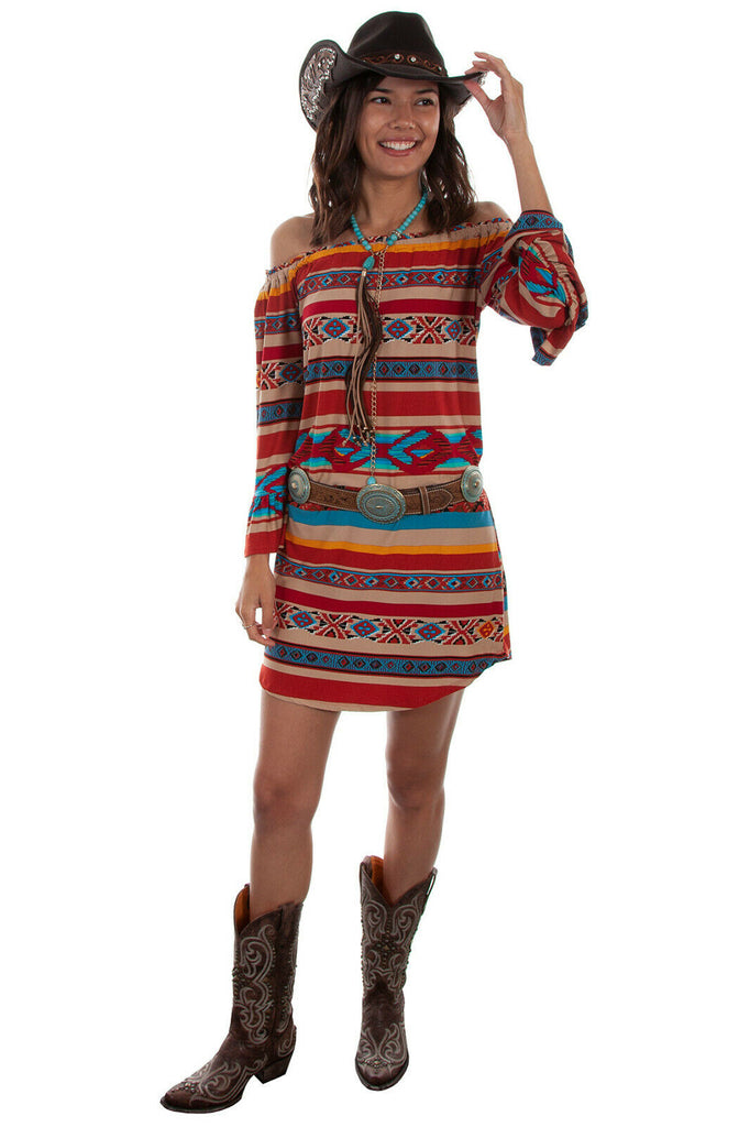 Scully Women's Serape Peasant Long Sleeve Dress HC519