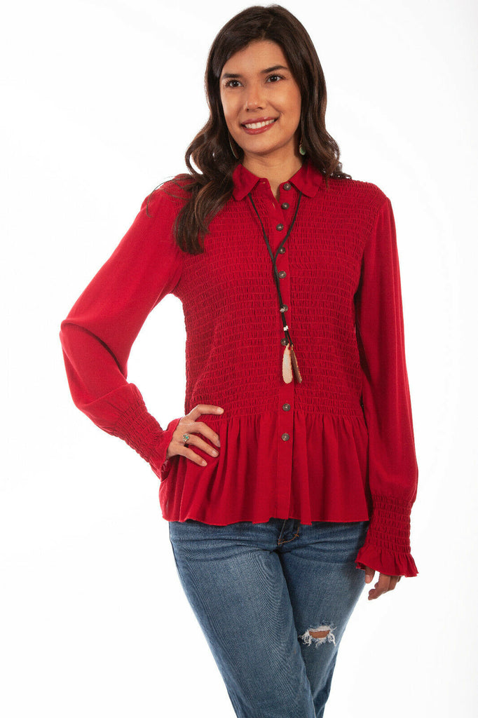 Scully Women's 100% Cotton Peplum Shirt HC616