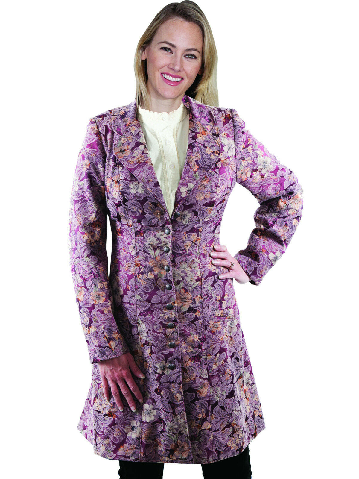 Scully Women's Berry Jacquard Print Frock Coat 721279