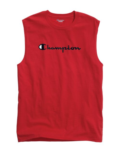 Champion Men's Classic Jersey Muscle Tee, Script Logo GT22H Y07718