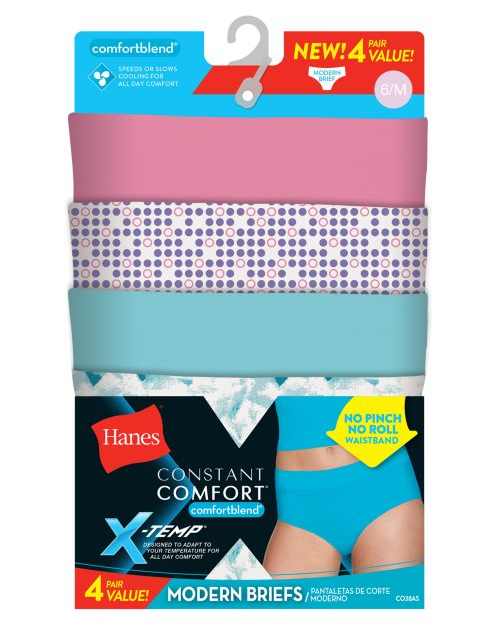 Hanes X-Temp® Constant Comfort® Women's Modern Brief Panties 4-Pack CO38AS