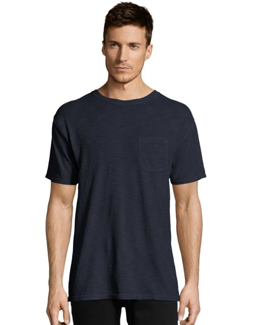 Hanes Men's 1901 Heritage Dyed Tall Short Sleeve Crewneck Pocket T 5A63D GRTDYE