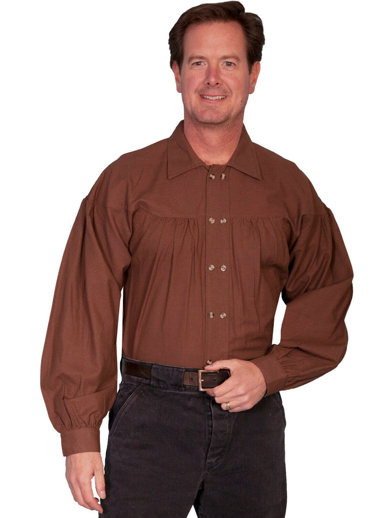 Scully Rangewear Men's 100% Cotton Long Sleeve Pleated Old West Shirt RW230