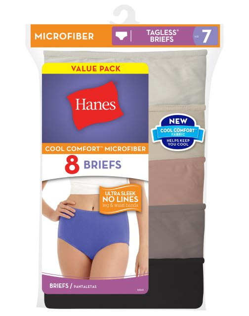 Hanes Cool Comfort™ Microfiber Brief Panties 8-Pack M840AS