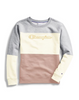 Women's Powerblend® Colorblock Crew, Chainstitch Outline Logo
