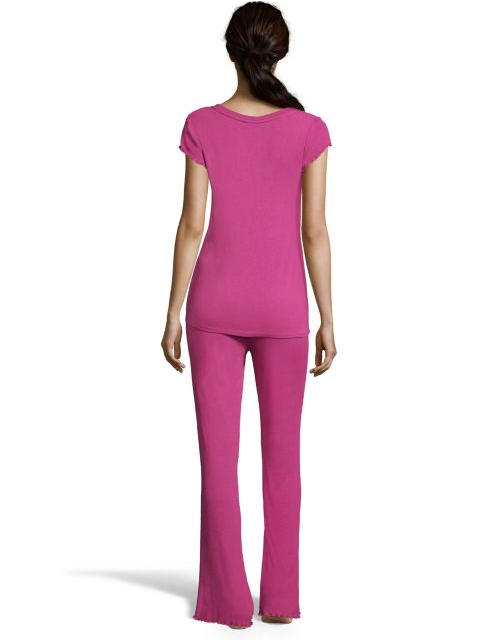 Maidenform Flutter Sleeve Tee & Rib Pants Set MFS8832
