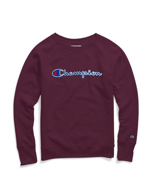 Champion Women's Powerblend® Fleece Boyfriend Crew, Felt Logo W2956F Y07461