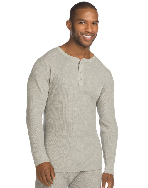 Hanes X-Temp; Men's Organic Cotton Thermal Henley 14510