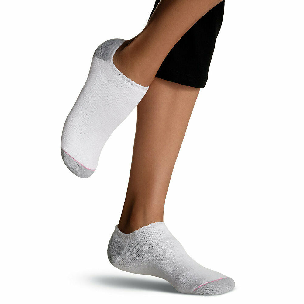 Hanes Women's No Show Socks Extended Size 10 Pack 650L1P