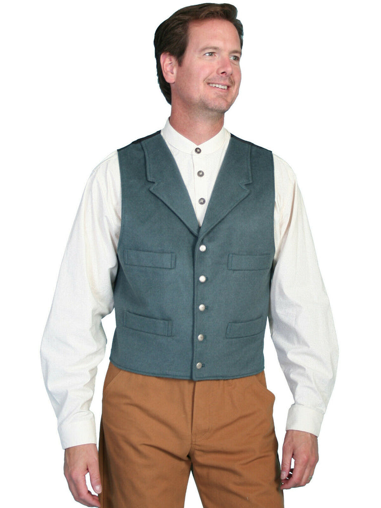 Scully Men's Wahmaker Classic Notched Lapel Vest Dove Wool Blend 520924