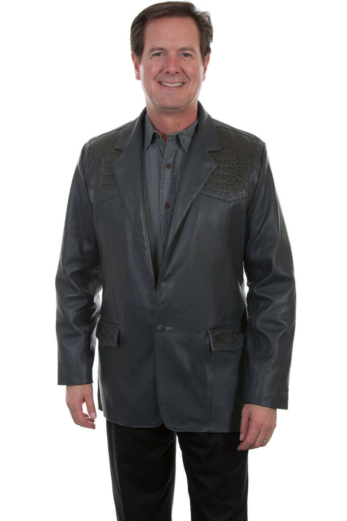 Men's Scully Lambskin Blazer with Caiman Inlays 953
