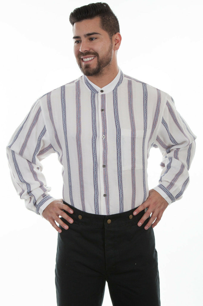 Scully Wahmaker Big Men's 100% Cotton Dobby Stripe Long Sleeve Shirt 541720X