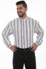 Scully Wahmaker Men's 100% Cotton Dobby Stripe Long Sleeve Shirt 541720
