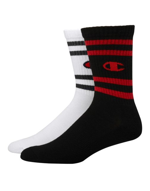 Champion Men's Performance Crew Socks, C Logo, 2-Pack CH167