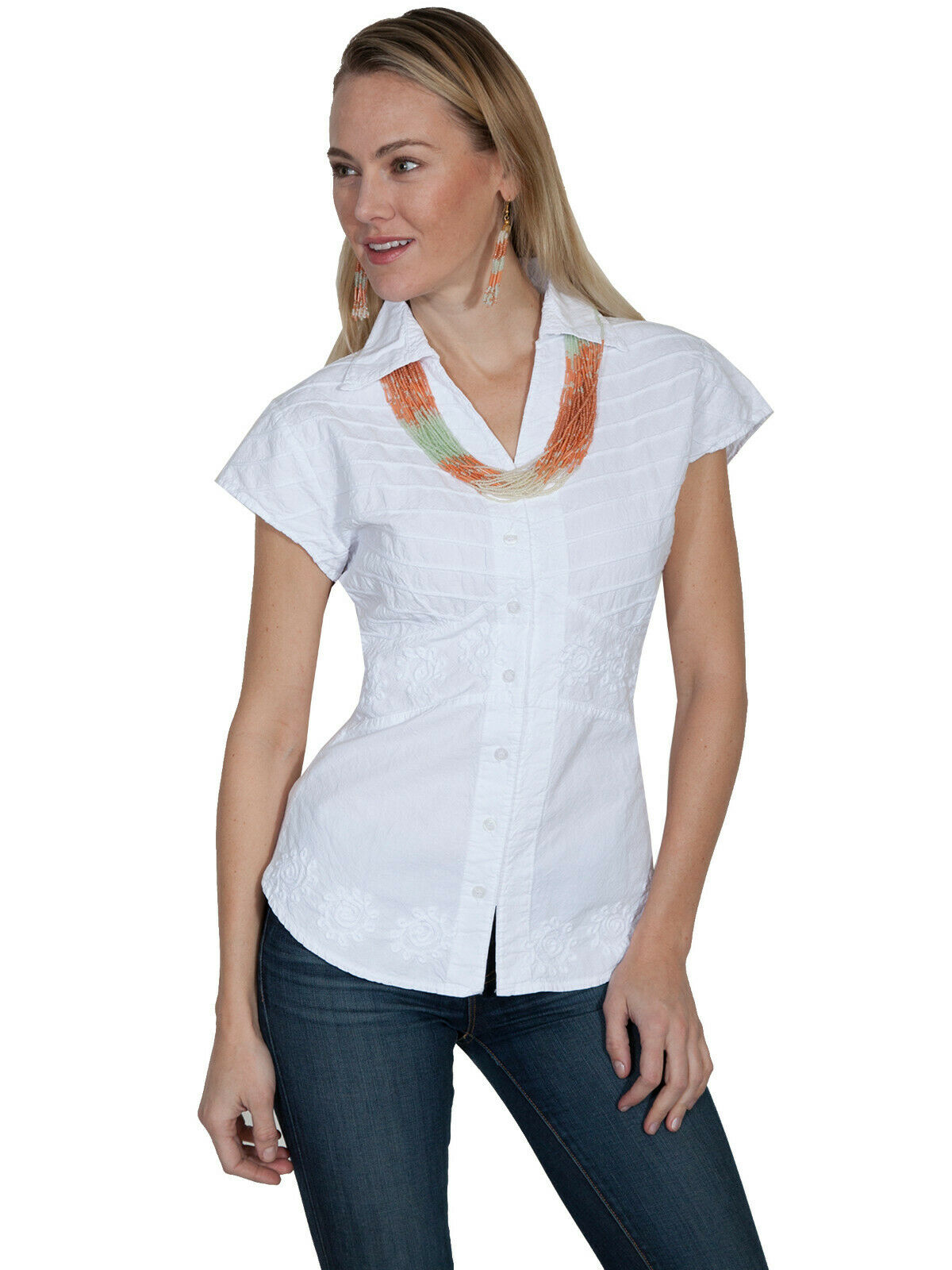 Scully Women's White 100% Cotton Blouse PSL-183