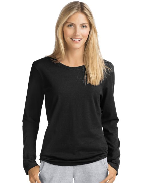 Hanes Women's Long-Sleeve Crewneck T-Shirt O9133
