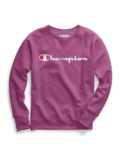 Champion Women's Powerblend® Fleece Boyfriend Crew, Script Logoc GF567 Y07418