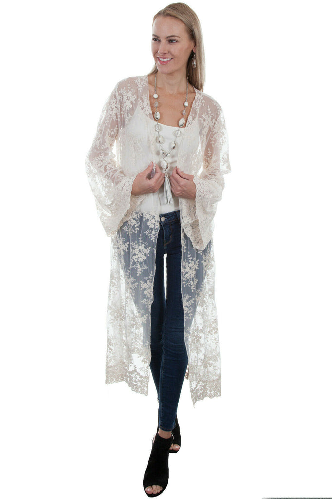 Scully Women's Open Front Lace Cardigan HC406