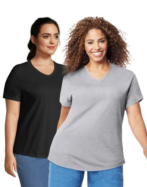 JMS Cotton Jersey V-Neck Short Sleeve T-Shirt, 2 Pack OJ0912