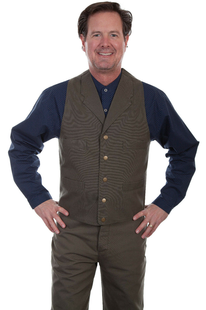 Scully Rangewear Men's 100% Cotton Canvas Western Vest Big & Tall RW041X