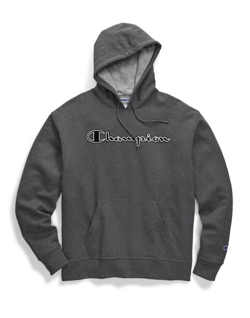 Champion Men's Powerblend® Fleece Pullover Hoodie, Chainstitch Logo GF89H Y07974